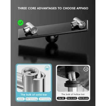 Stylish APPASO Black Kitchen Faucet with Soap Dispenser