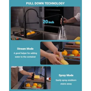 Stylish APPASO Black Kitchen Faucet with Soap Dispenser