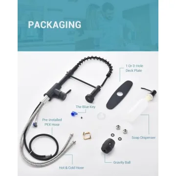 Stylish APPASO Black Kitchen Faucet with Soap Dispenser