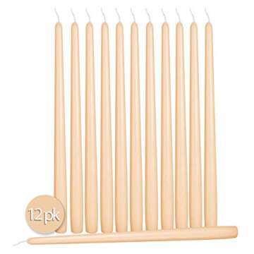 Hyoola Tall Taper Candles - 10 Inch Cream Dripless, Unscented Dinner Candle, Paraffin Wax with Cotto...