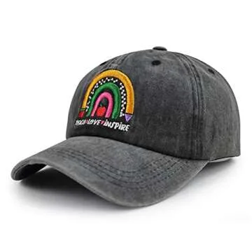 Teacher Gifts for Men Women, Teach Love Inspire Baseball Cap, Funny Hats for Thanksgiving Christmas ...