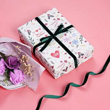 Miayon Velvet Ribbon Single Face Satin Ribbon Vintage Soft Velvet Ribbon for Christmas Wedding Valentine's Day Birthday Wrapping DIY Crafts Wreath Bows Choker Decoration(0.4 Inch x 22 Yard)