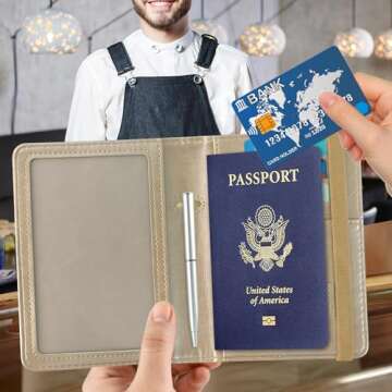 ACdream RFID BLOCKING Passport Holder Travel Wallet - Premium PU Leather Cover Passport book with Ca...