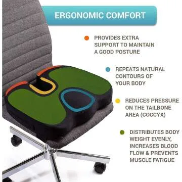Memory Foam Seat Cushion for Sciatica Relief