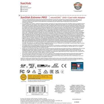 SanDisk Extreme PRO microSDXC UHS-I Memory Card 1 TB + Adapter & RescuePRO Deluxe (for Smartphones, Action Cameras or Drones, A2, Class 10, V30, U3, 200 MB/s Transfer)