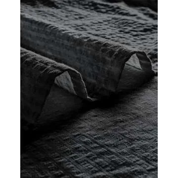 VATPAVE Mens Striped Summer Shirt Casual Button Down Short Sleeve Beach Shirts Cotton Linen Shirts for Men Medium Pure Black