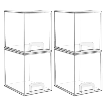 Vtopmart Clear Stackable Storage Drawers for Home Organization