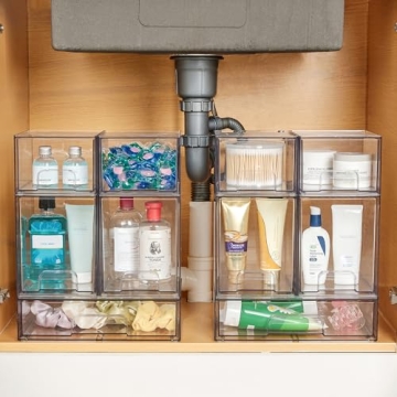 Vtopmart Clear Stackable Storage Drawers for Home Organization