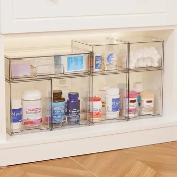 Vtopmart Clear Stackable Storage Drawers for Home Organization