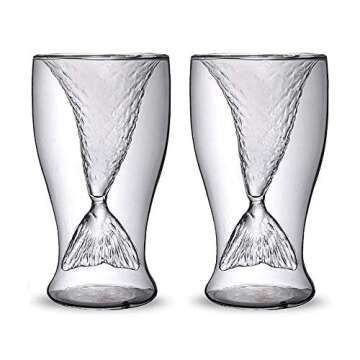 Mermaid Gifts, 2 Pack 3.4oz Mermaid Tail Cup Mug for Women Girls, Creative Shot Glasses Drinking Tum...
