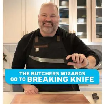 Butcher Wizard 10" Breaking Knife | Perfect for Carving Meats, Beef Knife, Meat Slicing Knife | Large Meat Knife, Carving Knife for Meat