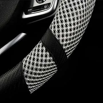 BOKIN Universal Carbon Fiber Steering Wheel Cover 14.5-15"