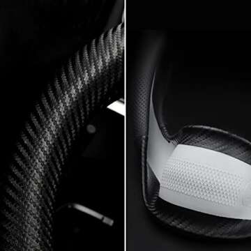 BOKIN Universal Carbon Fiber Steering Wheel Cover 14.5-15"