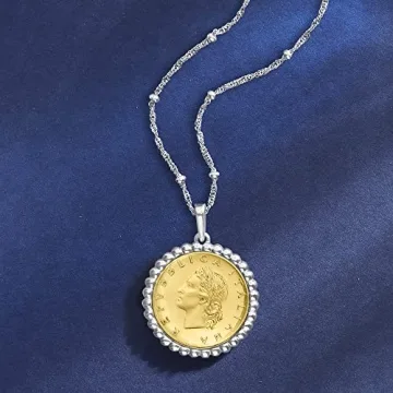 Italian 20-Lira Coin Pendant Necklace - Ross-Simons