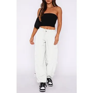 DISCIPBUSH Women's Baggy Cargo Pants - Stylish & Comfy Essentials