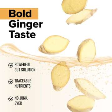 Complement Gut Nurture Prebiotic + Postbiotic Superfood Powder for Leaky Gut Repair, Probiotics for Digestive Health - Ginger Root - 30 Servings