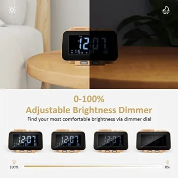 USCCE Digital Alarm Clock Radio with Dual Alarm & USB Charging