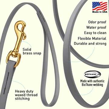 Viper K9 Biothane Working Dog Leash Waterproof Lead for Tracking Training Schutzhund Dog Sport & Sea...