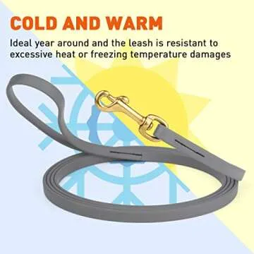 Viper K9 Biothane Working Dog Leash Waterproof Lead for Tracking Training Schutzhund Dog Sport & Search - Odor-Proof Long Line with Solid Brass Snap for Puppy Medium Large 1/2" x 15ft Battleship Gray