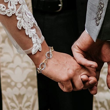 Elegant Mytys Link Bracelet - Two Tone Silver & Gold