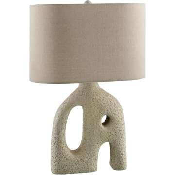 Mark&Day Table Lamps, Dyanne Traditional Cream/Wheat Bedside Table Lamp for Nightstand Bedroom, Livi...