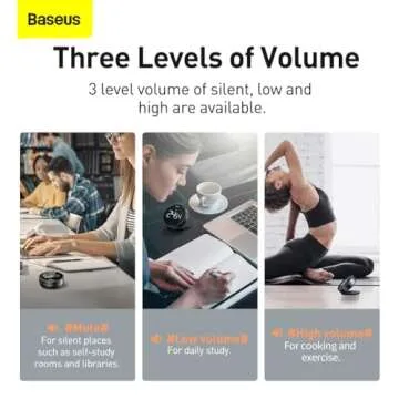 Digital Kitchen Timer Rotation Countdown Timer Pro Magnetic Countup Timer with 3-Level Volume Adjustable Large Led Display for Study/Exercise/Cook/Baking/Office/Classroom Dark Black