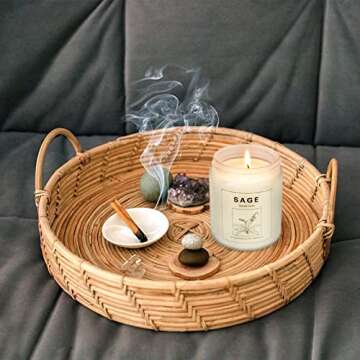 Sage Candles for Home Scented, Aromatherapy Lavender Candle, Soy Wax Candle Set 2 Pack, Women Gift with Strongly Fragrance Jar Candles