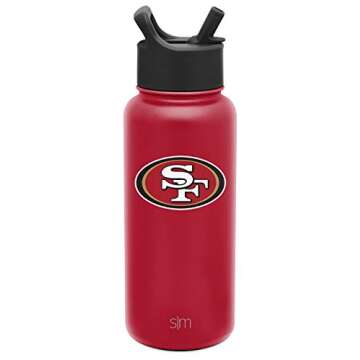 Simple Modern Officially Licensed NFL San Francisco 49ers Water Bottle with Straw Lid | Vacuum Insul...