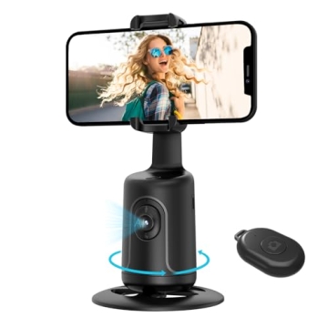 Auto Face Tracking Tripod, 360° Rotation Body Phone Camera Mount Smart Shooting Holder with Remote ...