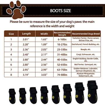 Expawlorer Anti-Slip Dog Shoes Waterproof & Stain Resistant Dog Booties with Reflective Straps for O...