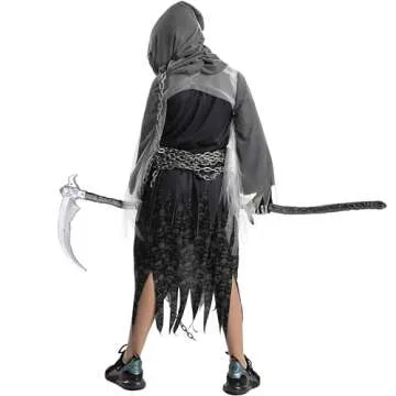 Spooktacular Grim Reaper Costume for Kids - Glowing Eyes