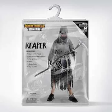 Spooktacular Grim Reaper Costume for Kids - Glowing Eyes