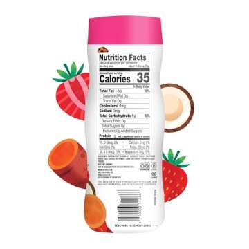 Once Upon a Farm Organic Baby Fruit & Veggie Puffs Strawberry, Sweet Potato & Coconut | 6 count