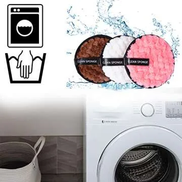 Yimingbuty Reusable Soft Makeup Remover Pads for All Skin - 4 pack Microfiber Face Rounds Wipes Heavy Mascara Eye Shadow Facial Cleansing Puffs Foundation, Washable Removal Cloth, Chemical Free