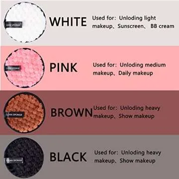 Yimingbuty Reusable Soft Makeup Remover Pads for All Skin - 4 pack Microfiber Face Rounds Wipes Heavy Mascara Eye Shadow Facial Cleansing Puffs Foundation, Washable Removal Cloth, Chemical Free
