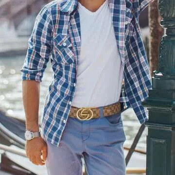 ITIEZY Ratchet Belts for Men - Leather Click Belt for Casual Dress 1 3/8", Mens Adjustable Belt Trim to Fit