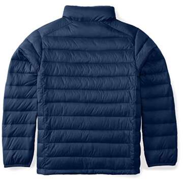 Amazon Essentials Boys' Lightweight Water-Resistant Packable Puffer Jacket, Navy, Small