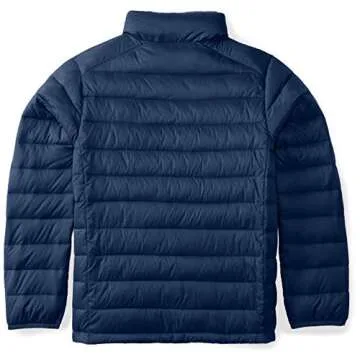 Amazon Essentials Boys' Lightweight Water-Resistant Packable Puffer Jacket, Navy, Small
