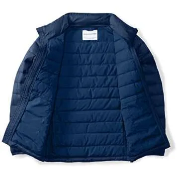 Amazon Essentials Boys' Lightweight Water-Resistant Packable Puffer Jacket, Navy, Small