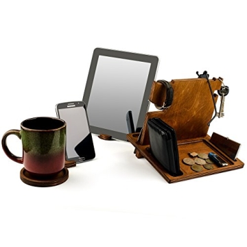 Wood Phone Docking Station for Men - Perfect Organizer