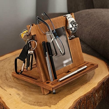 Wood Phone Docking Station for Men - Perfect Organizer