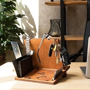 Wood Phone Docking Station for Men - Perfect Organizer