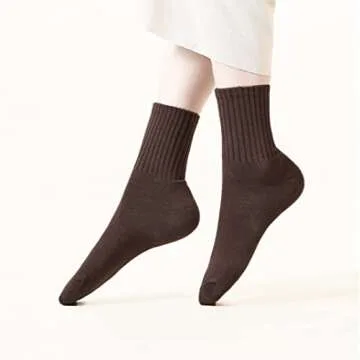 VWU Women Socks Cotton Crew Casual Dress Socks Ankle 6 Pack (as1, numeric, numeric_5, numeric_9, regular, regular, 6 Neutral Color)