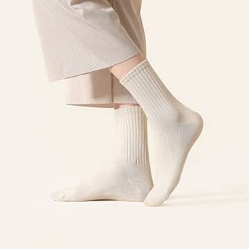 VWU Women Socks Cotton Crew Casual Dress Socks Ankle 6 Pack (as1, numeric, numeric_5, numeric_9, regular, regular, 6 Neutral Color)