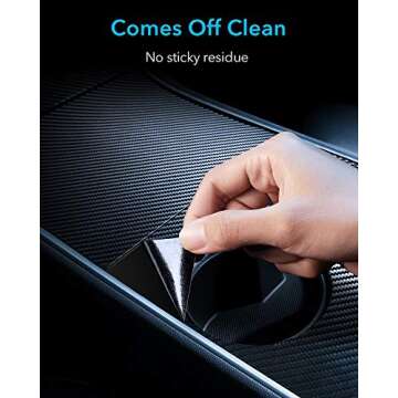 ESR Tesla Model 3/Model Y Center Console Wrap, Precise Cutouts, Easy Installation, Bubble Free, Carbon Fiber Black