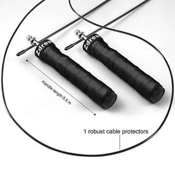 Zdream Jump Rope Nonslip Handles, Weighted Speed Skipping Rope Exercise Fitness Workout Out,Length Adjustable Jump Rope for Aerobic Exercise Adult Kids Men Women,Student (Black)