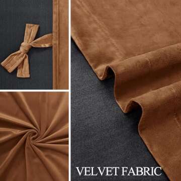 Gold Brown Velvet Blackout Curtains for Elegant Rooms