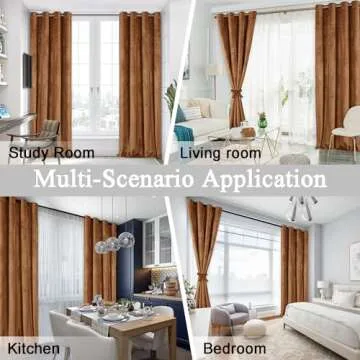 Gold Brown Velvet Blackout Curtains for Elegant Rooms
