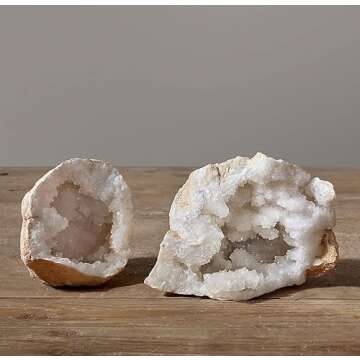 MINERALIST Collection Natural Geode Quartz Crystals, 3 LB Real Geodes Quartz Gemstone Specimen, Clea...