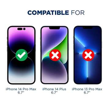 Tech Armor 1 Pack Privacy Ballistic Glass Screen Protector Compatible for Apple NEW iPhone 14 Pro Ma...